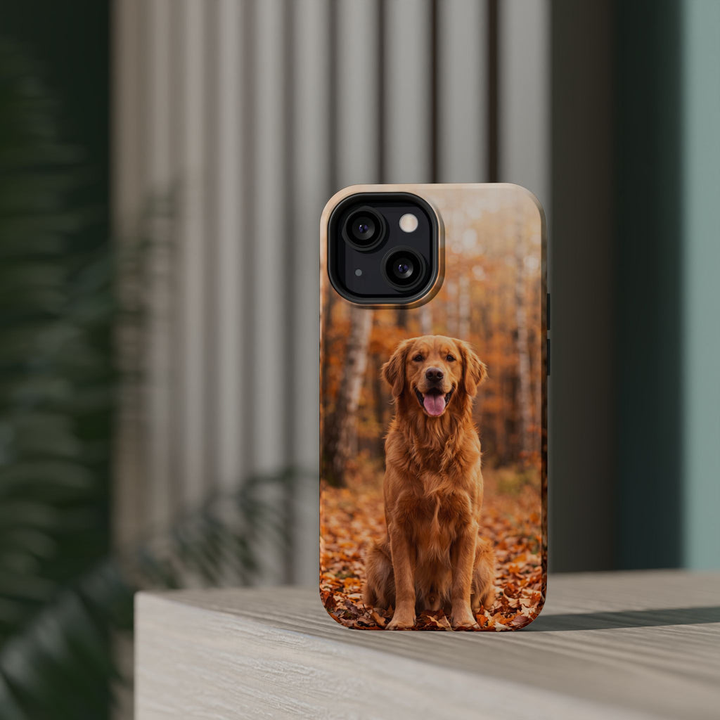 Autumn Golden Retriever Phone Case — Impact-Resistant Wireless Charging Cover