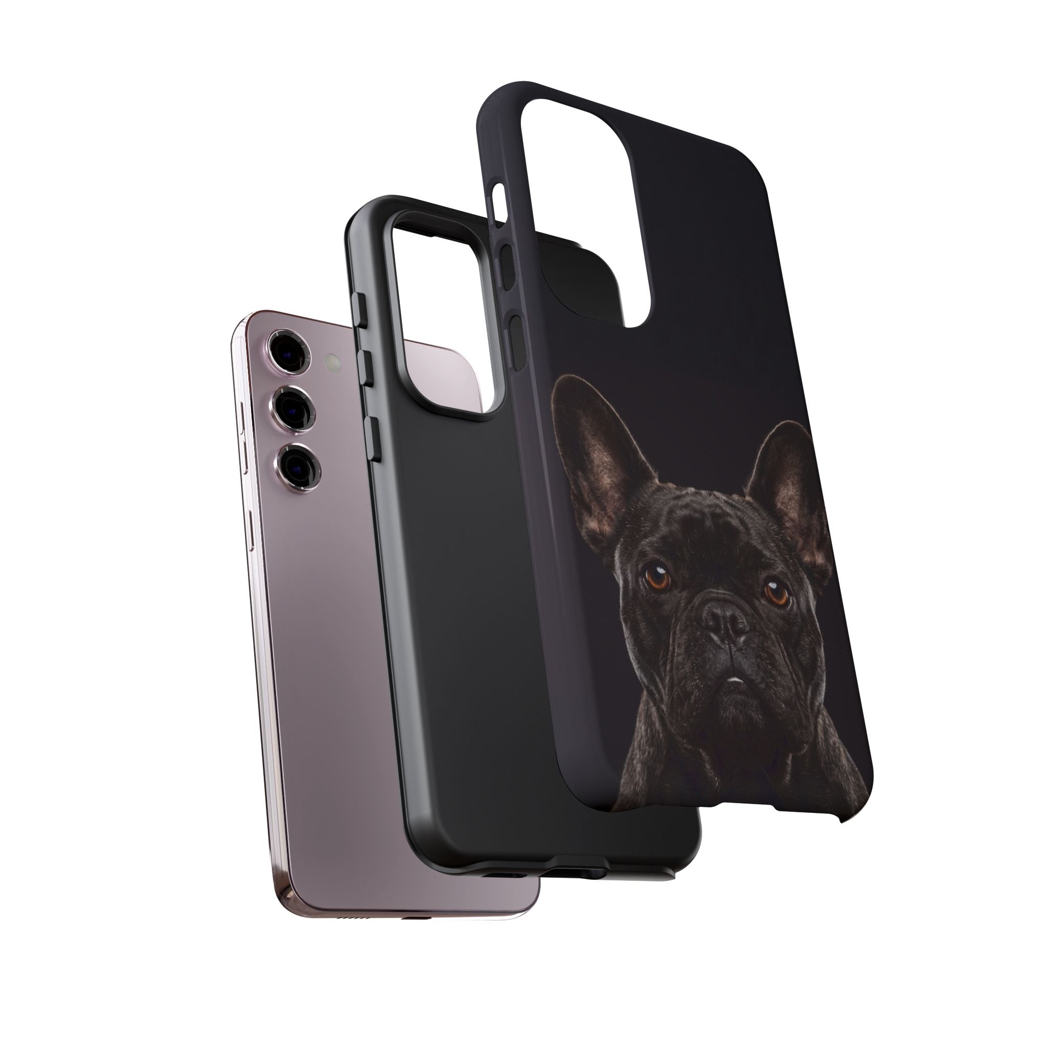 Front-Facing French Bulldog Phone Case | Dramatic Black Studio Portrait | Samsung & iPhone