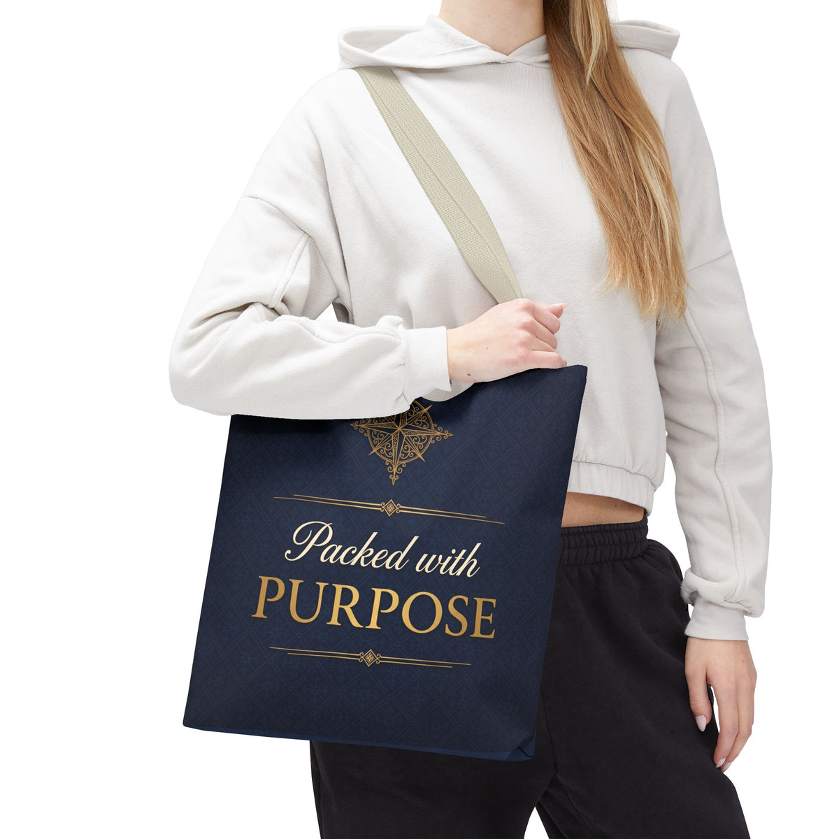 Packed with Purpose Tote | Inspirational Nurse Gift Tote Bag | Healthcare Worker Appreciation Gift | Premium Polyester Carry-All