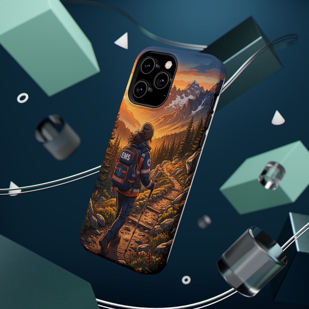 Paramedic/EMT Mountain Phone Case — Magnetic Wireless Charging Cover