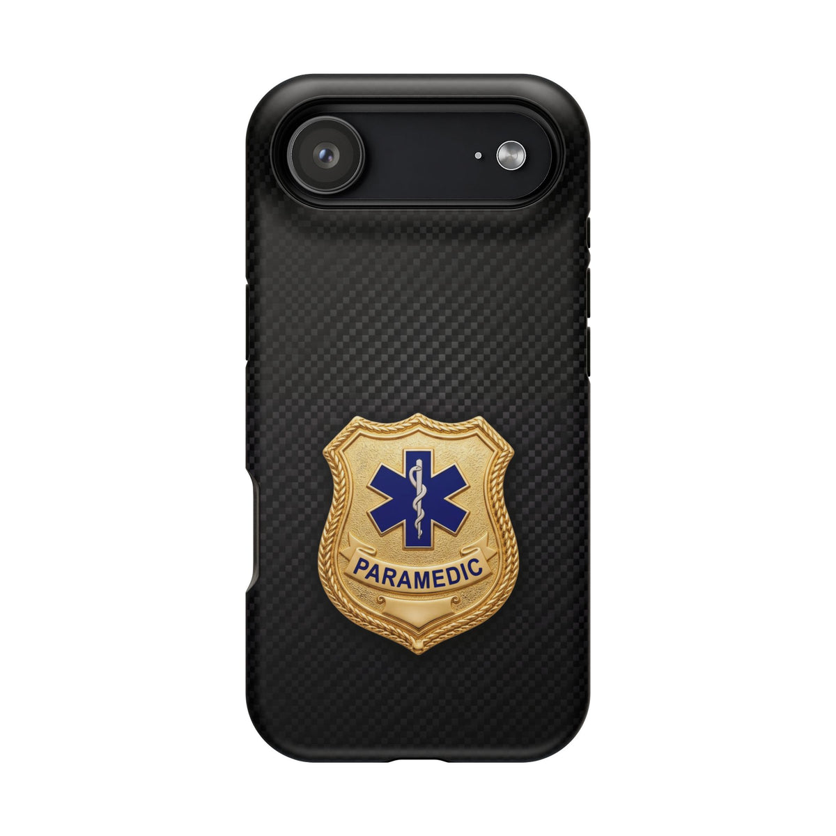 Gold Paramedic Badge Black Phone Case — Magnetic Wireless Charging Cover