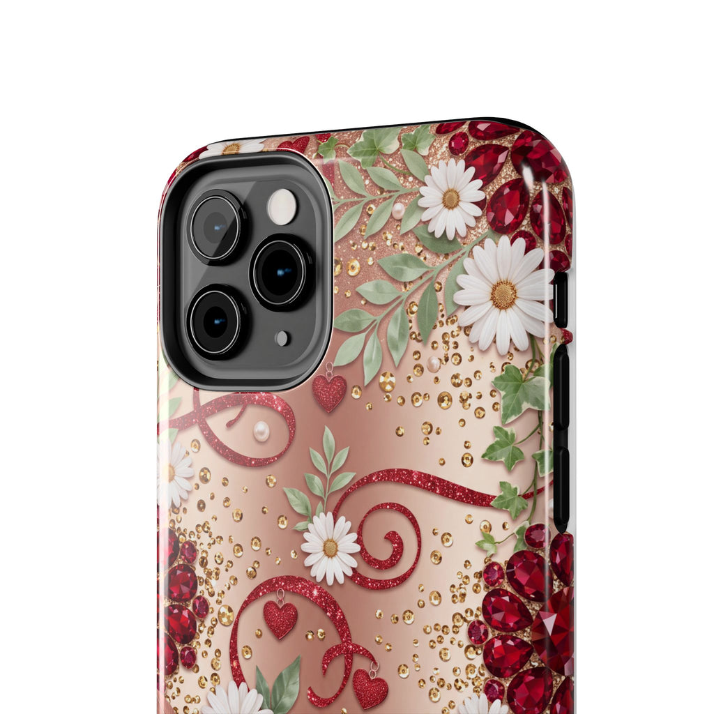Personalized Teacher Phone Case — Custom Name and Message - Floral Jeweled Design