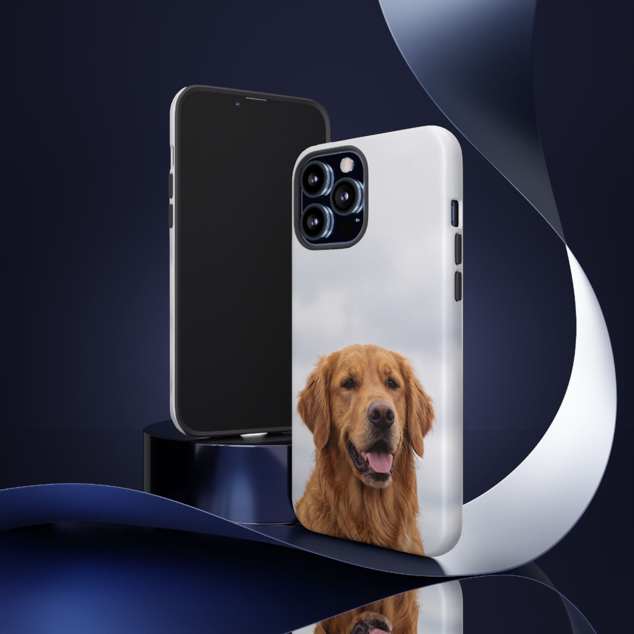 Golden Retriever Portrait Phone Case | Happy Dog Photo on Soft Sky Background | Samsung & iPhone