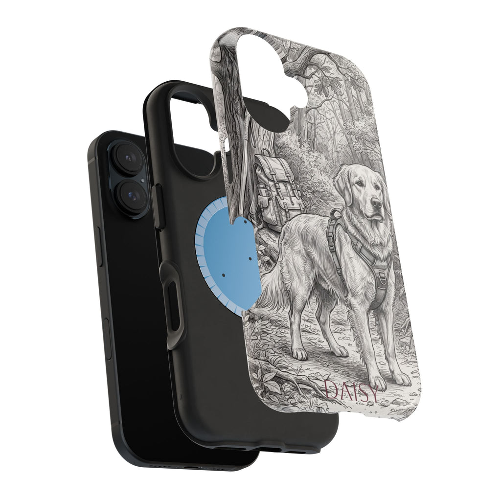 Personalized Golden Retriever Woodland Trail Phone Case — Wireless Charging Cover