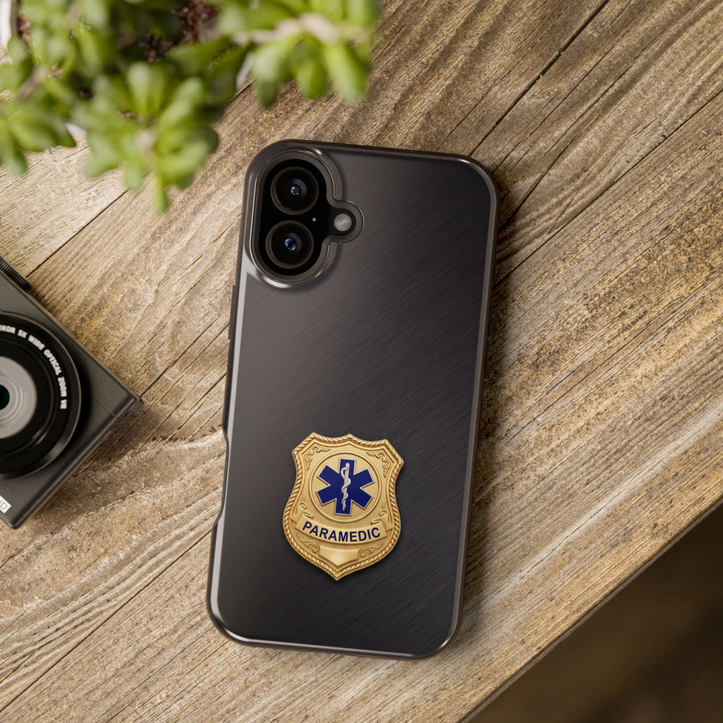Gold Paramedic Badge Phone Case — Magnetic Wireless Charging Cover