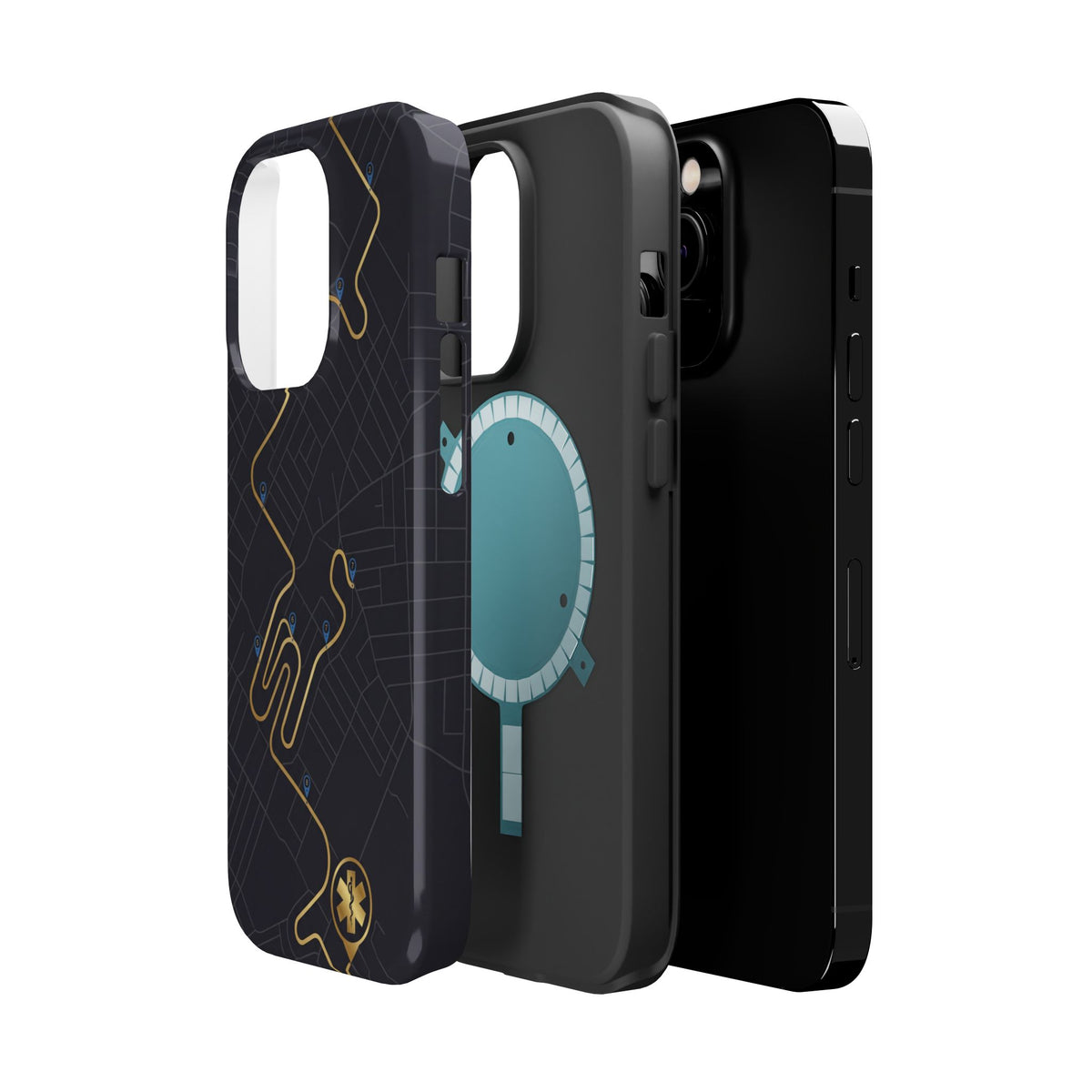 Paramedic/EMT Route Line Phone Case — Magnetic Wireless Charging Cover