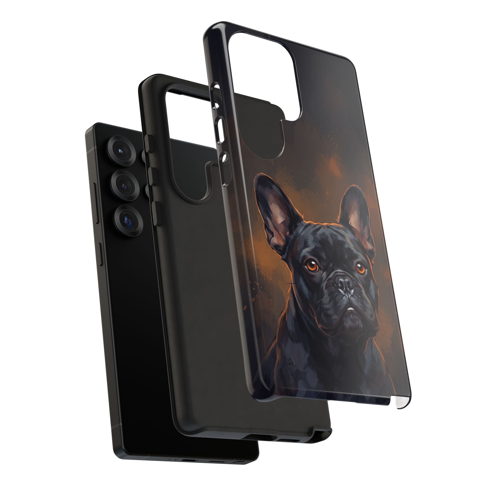 Moody French Bulldog Portrait Phone Case | Dramatic Studio Photography Style | iPhone & Samsung