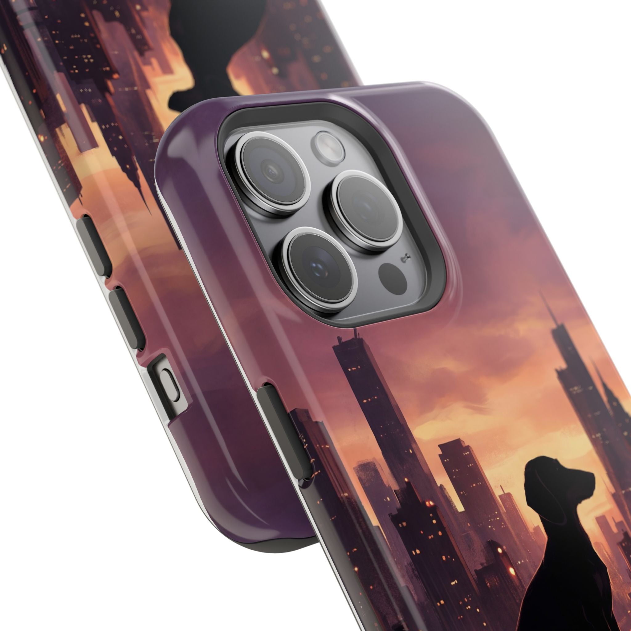 Personalized Dachshund City Skyline Phone Case — Wireless Charging Cover