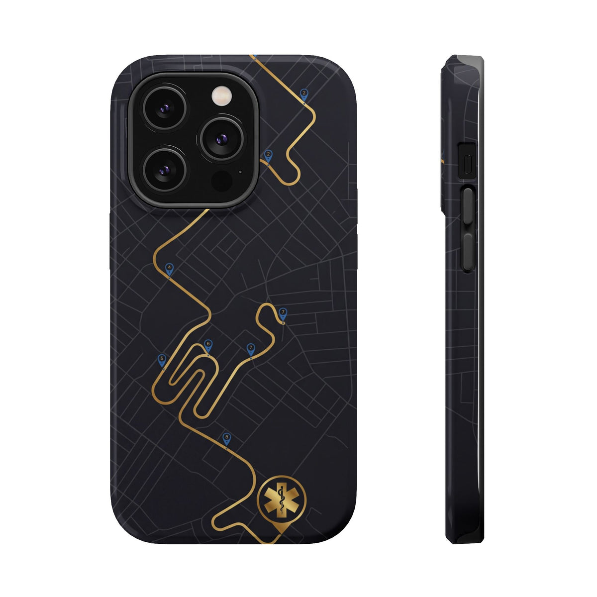 Paramedic/EMT Route Line Phone Case — Magnetic Wireless Charging Cover