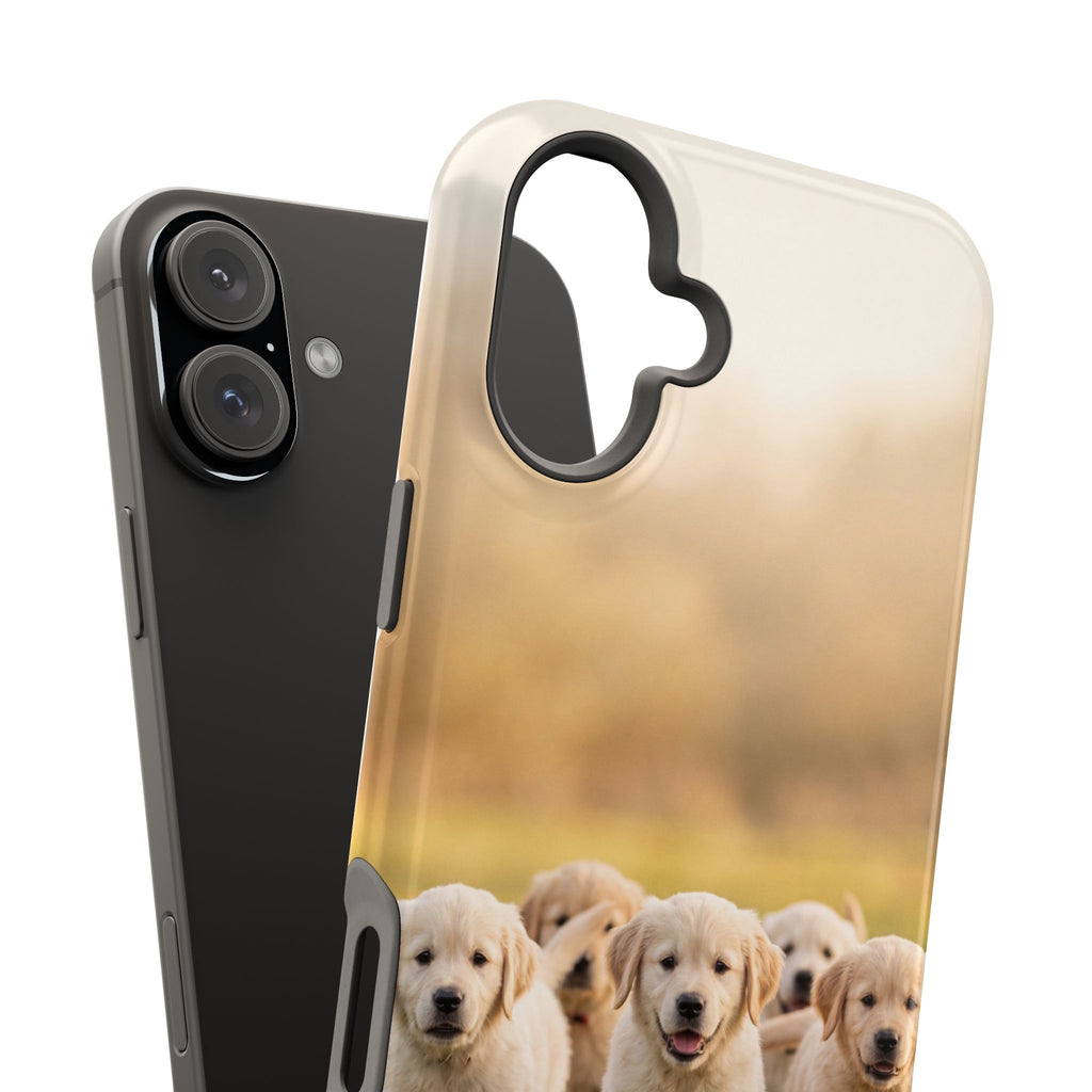 Golden Retriever Puppies Phone Case — Impact-Resistant Wireless Charging Cover