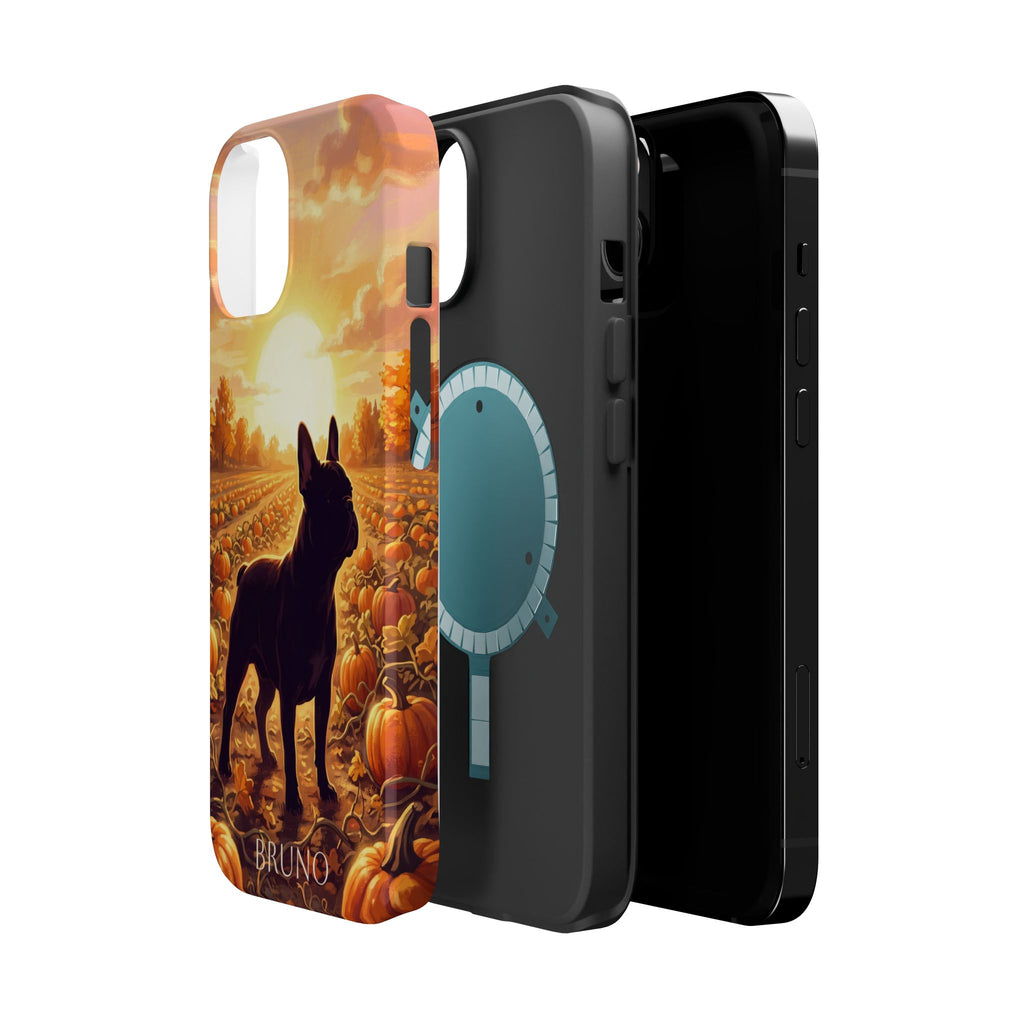 Personalized French Bulldog Pumpkin Patch Phone Case — Wireless Charging Cover