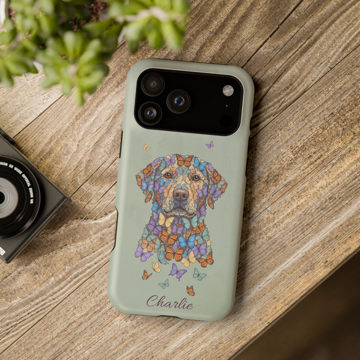 Personalized Butterfly Labrador Phone Case — Tough Magnetic Case with Wireless Charging