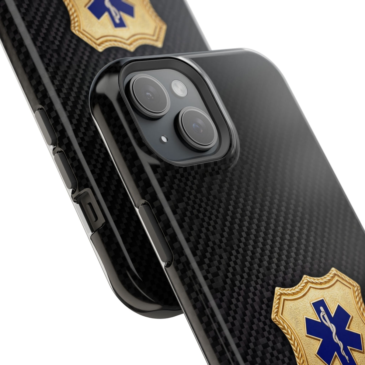 Gold Paramedic Badge Black Phone Case — Magnetic Wireless Charging Cover
