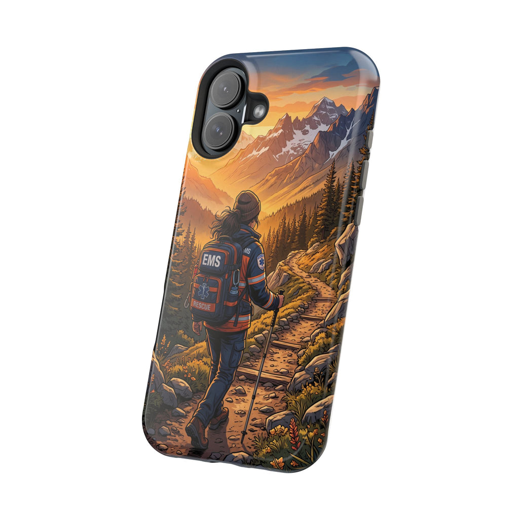 Paramedic/EMT Mountain Phone Case — Magnetic Wireless Charging Cover