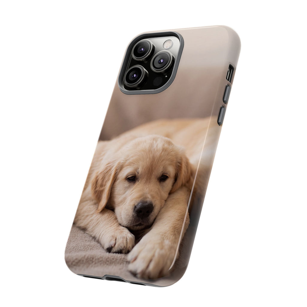 Sleepy Golden Retriever Puppy Phone Case | Cozy Cuddly Puppy Portrait | Samsung & iPhone