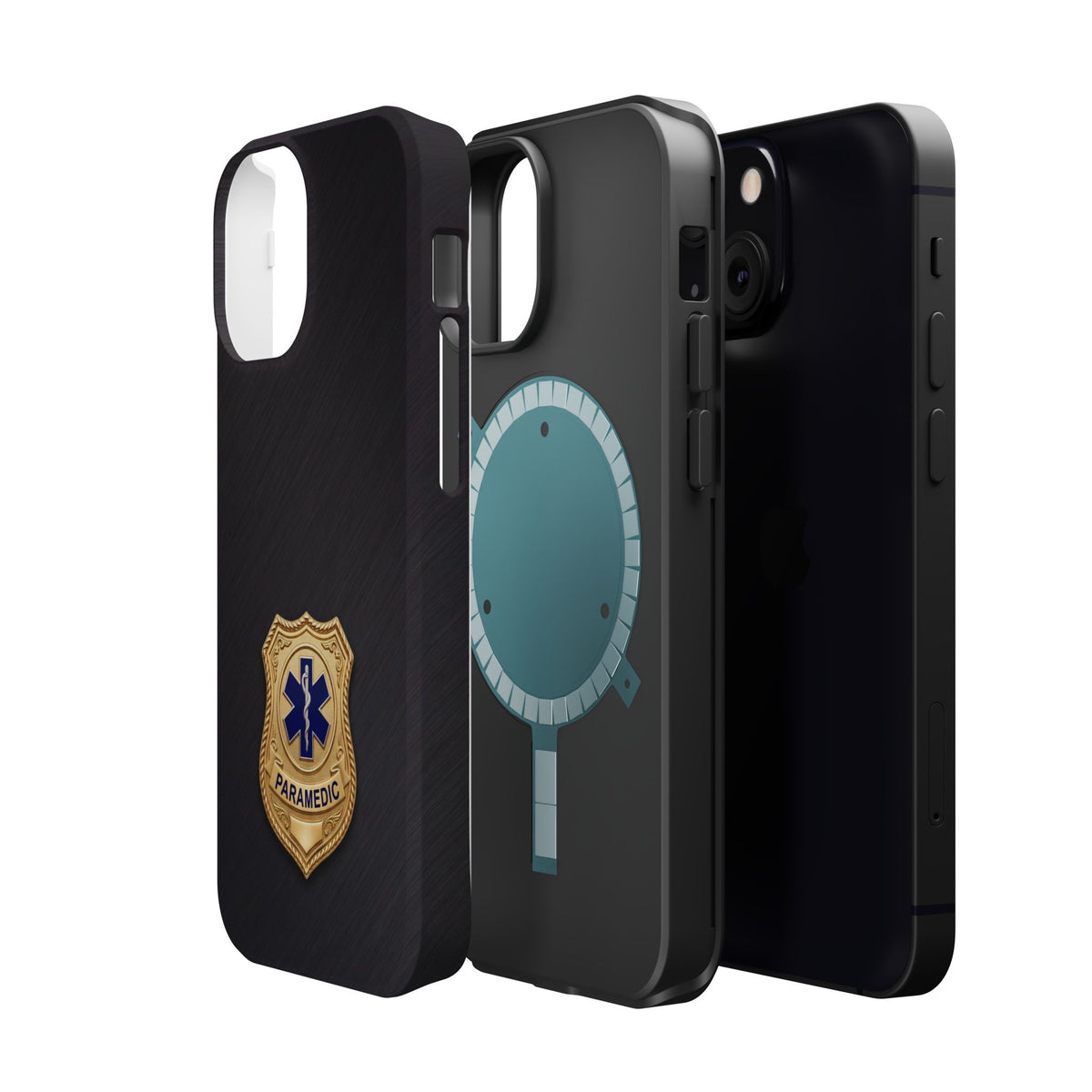 Gold Paramedic Badge Phone Case — Magnetic Wireless Charging Cover