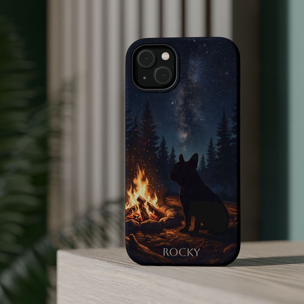 Personalized French Bulldog Campfire Phone Case — Wireless Charging Cover