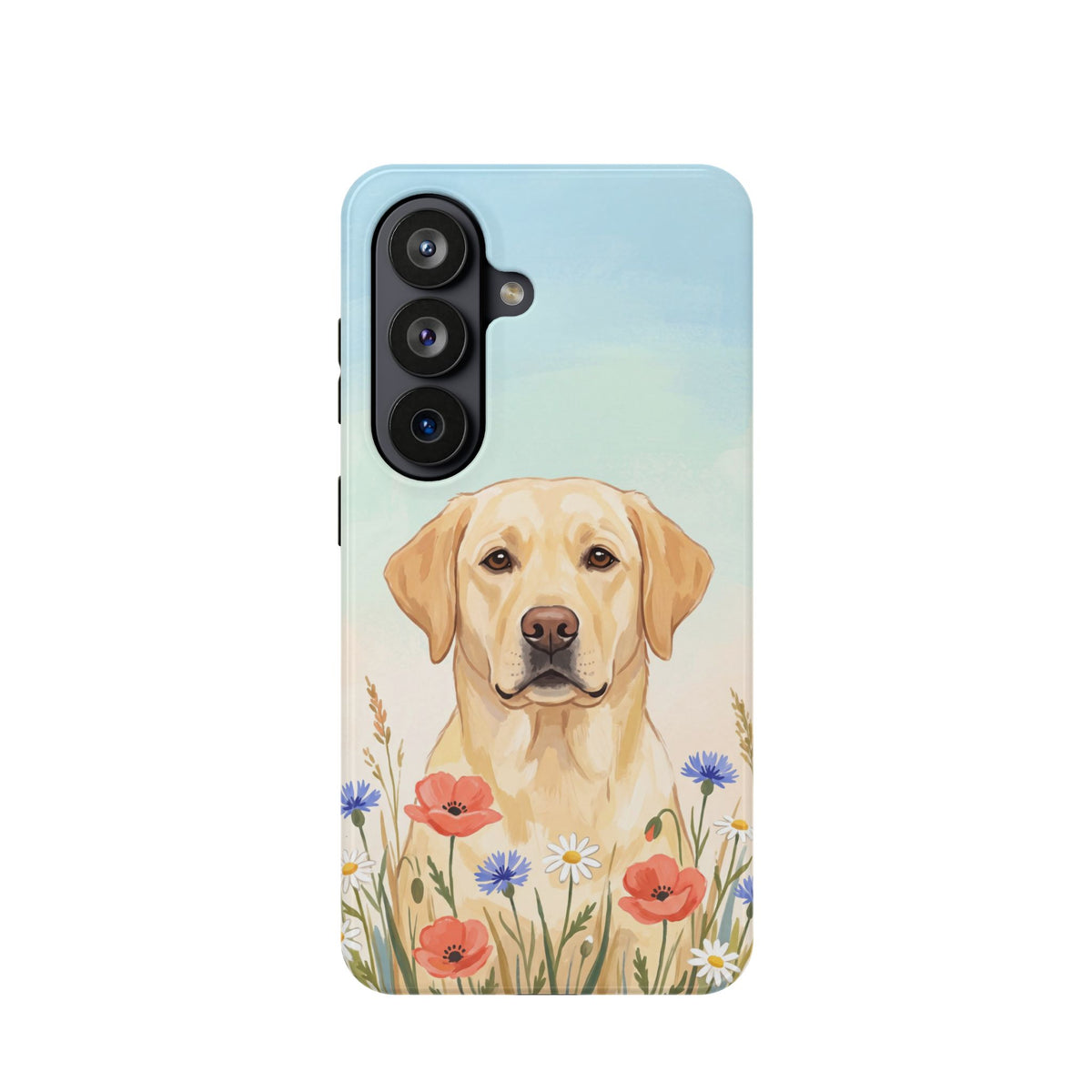 Labrador Wildflower Painting Phone Case — Tough Magnetic Case with Wireless Charging