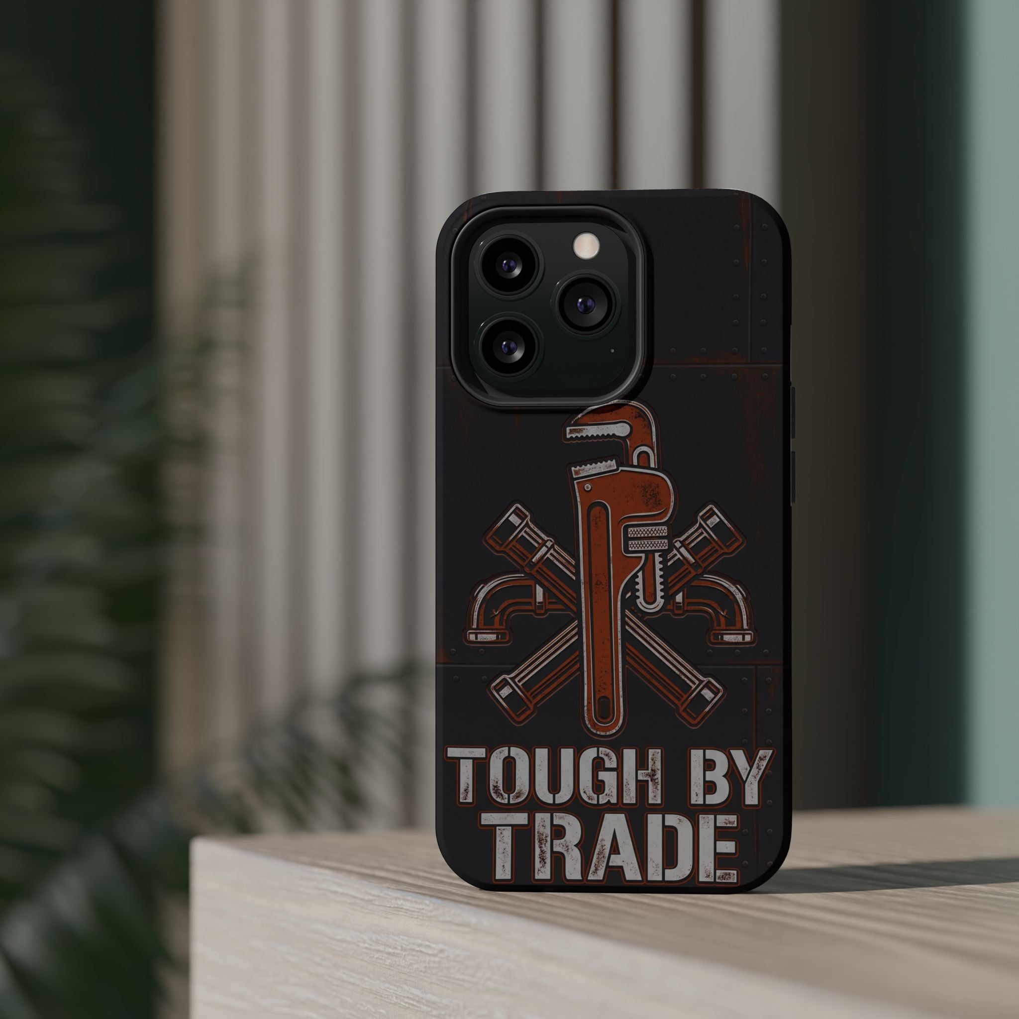 Tough By Trade Phone Case — Crossed Wrenches Wireless Charging Cover