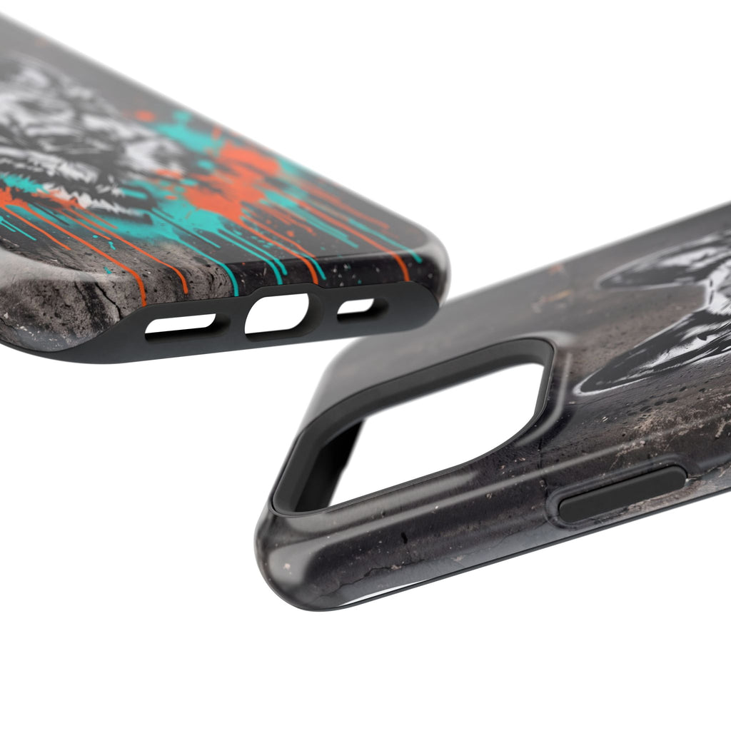 German Shepherd Phone Case | Graffiti Street Art — Tough Magnetic Case with Wireless Charging