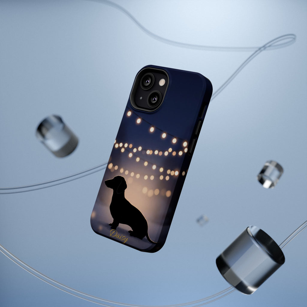 Personalized Dachshund Fairy Lights Phone Case — Wireless Charging Cover