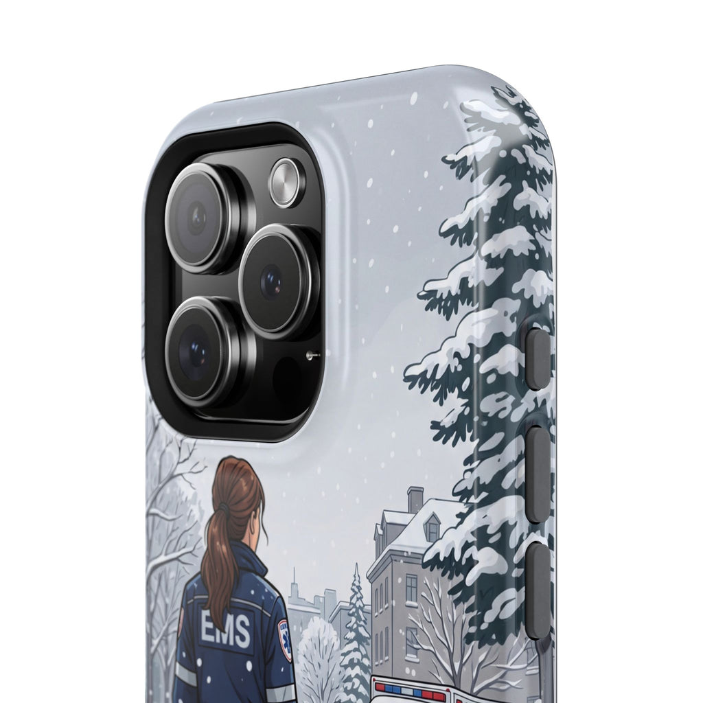 Paramedic/EMT Winter Phone Case — Magnetic Wireless Charging Cover