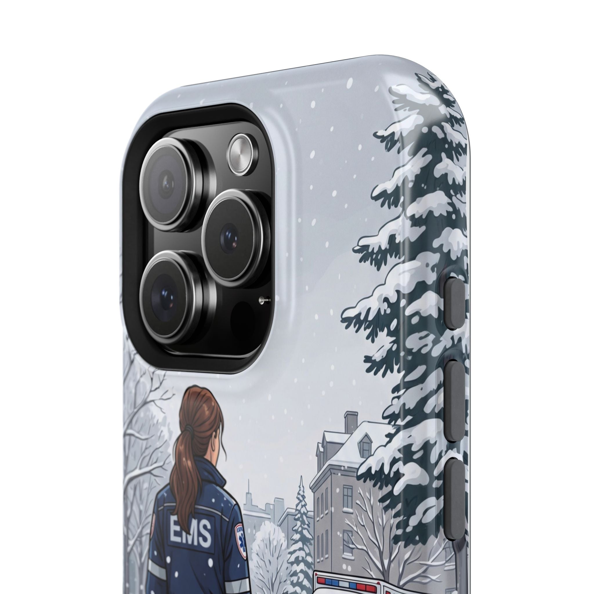 Paramedic/EMT Winter Phone Case — Magnetic Wireless Charging Cover