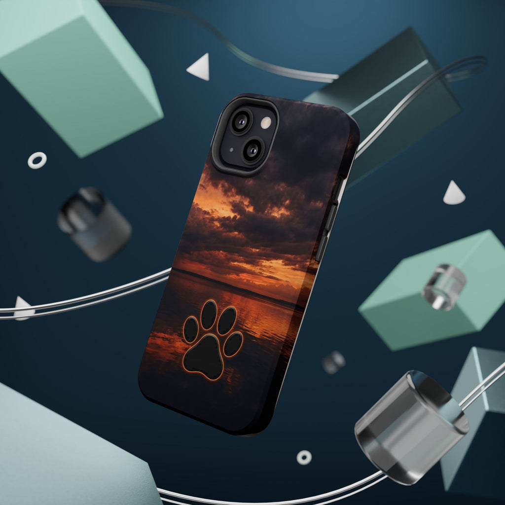 Paw Sunset Magnetic Impact-Resistant Phone Case for iPhone and Samsung Galaxy series