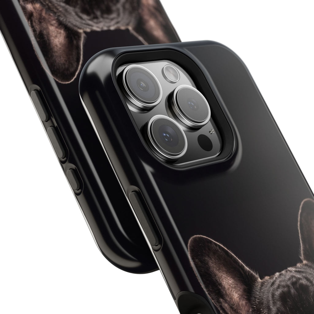 Black French Bulldog Phone Case — Impact-Resistant Wireless Charging Cover