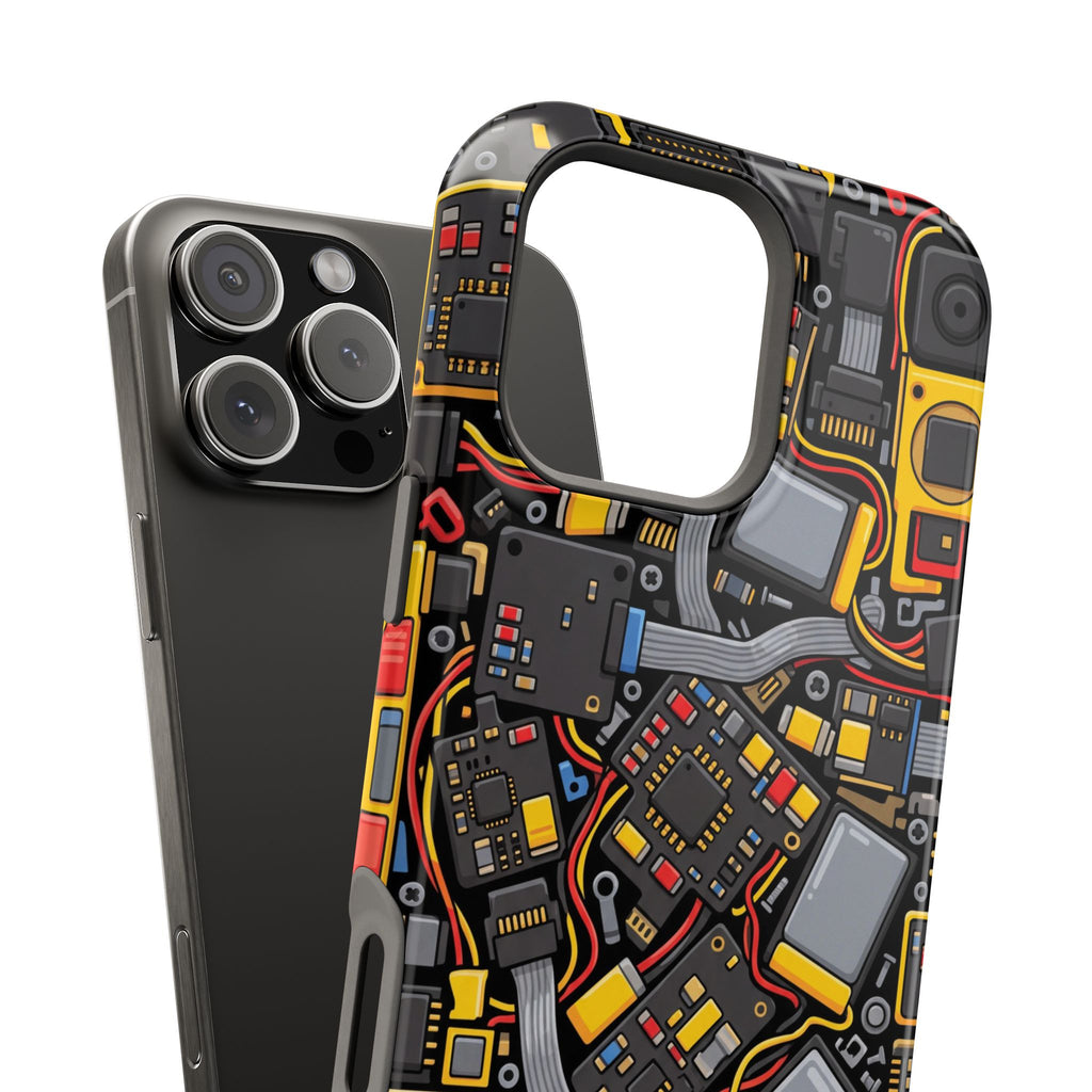 Voltage Board Phone Case — Yellow Circuit Wireless Charging Cover