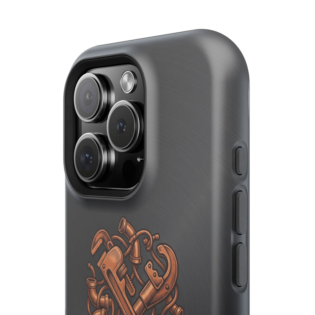 Crafted to Last Phone Case — Crossed Wrenches Wireless Charging Cover