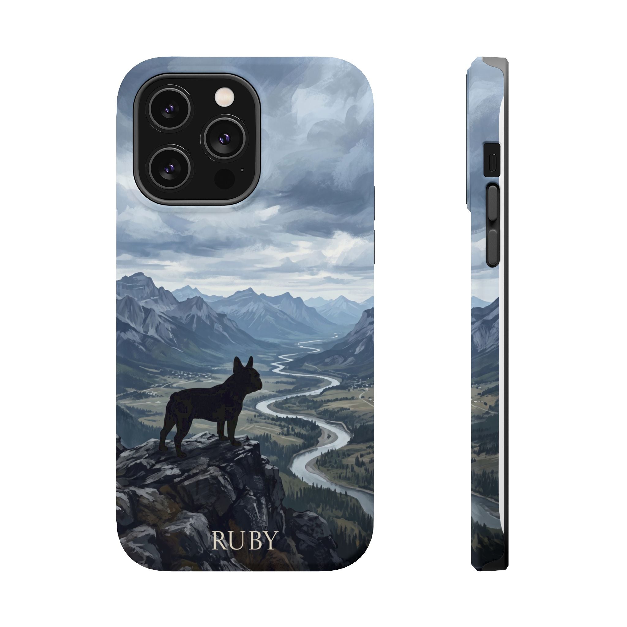Personalized French Bulldog Mountain Valley Phone Case — Wireless Charging Cover