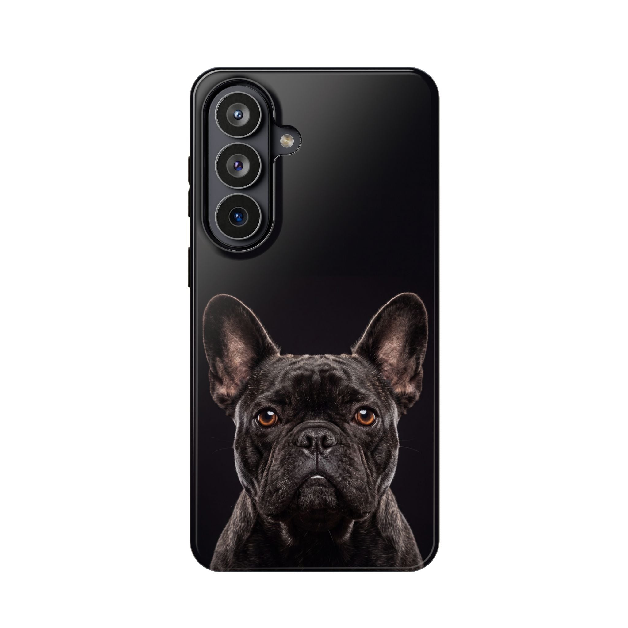 Black French Bulldog Phone Case — Impact-Resistant Wireless Charging Cover