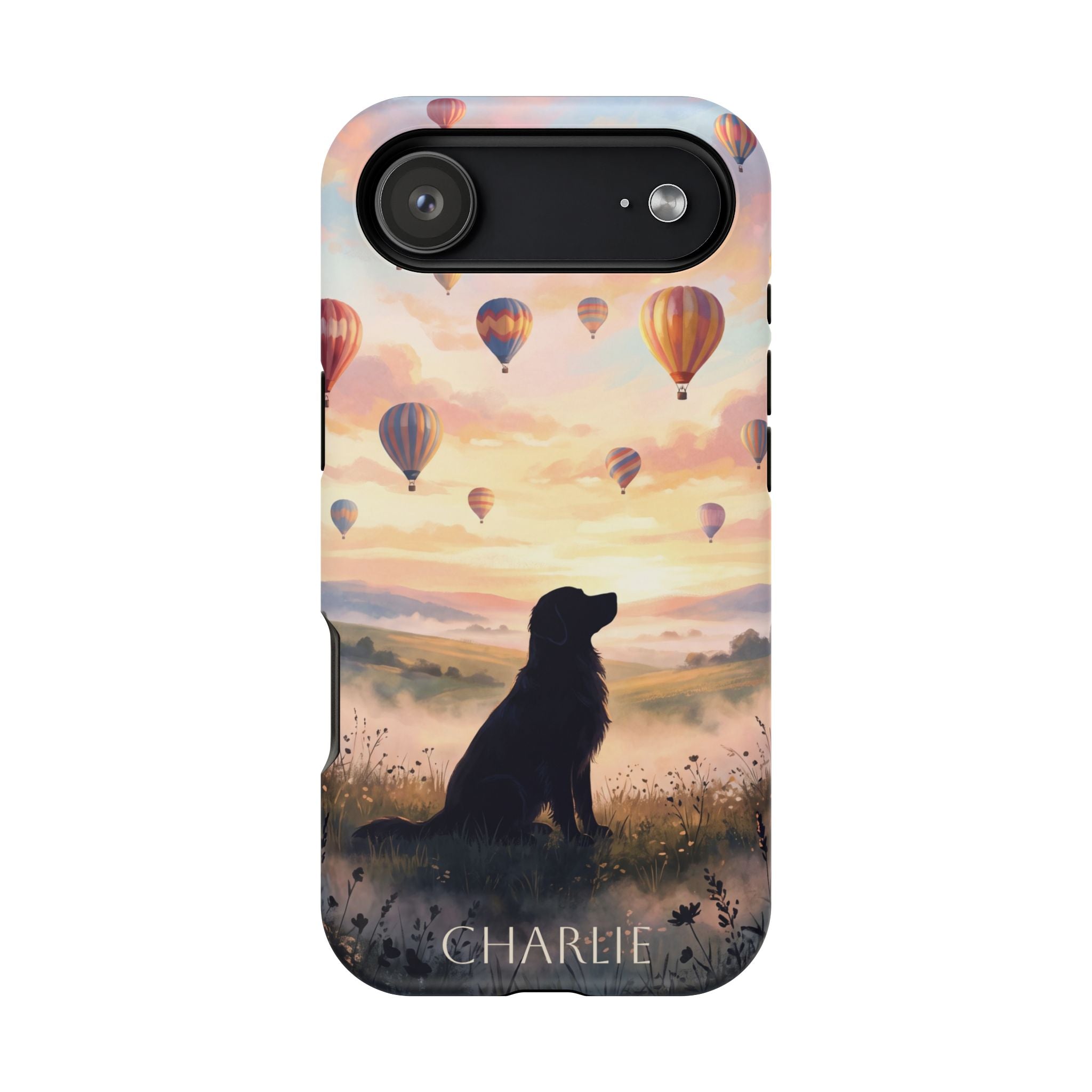 Personalized Golden Retriever Hot Air Balloon Phone Case — Wireless Charging Cover