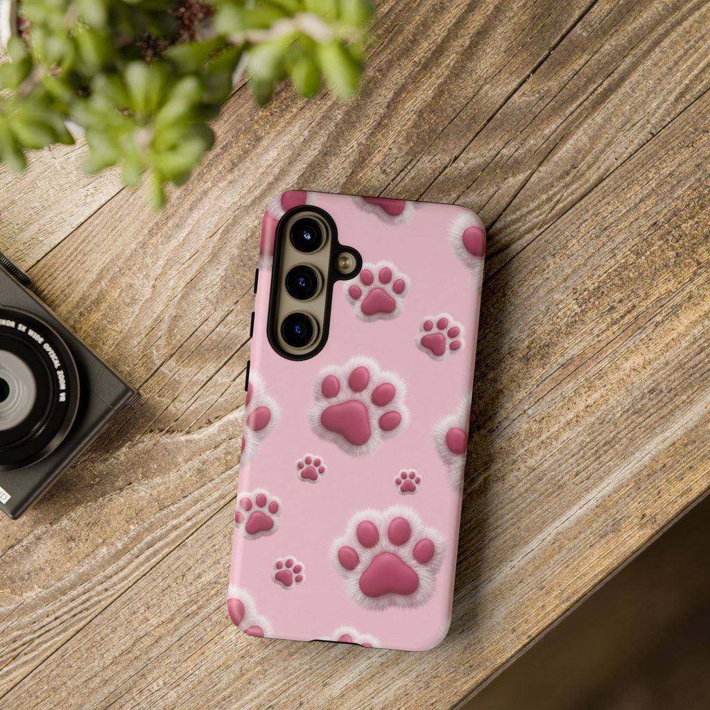 iphone & Samsung - Pink Paws Tough Phone Case — Cute Protective iPhone Cover