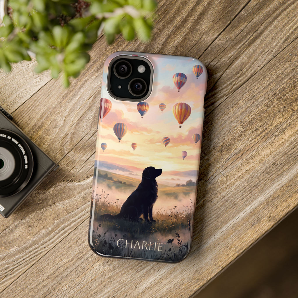 Personalized Golden Retriever Hot Air Balloon Phone Case — Wireless Charging Cover