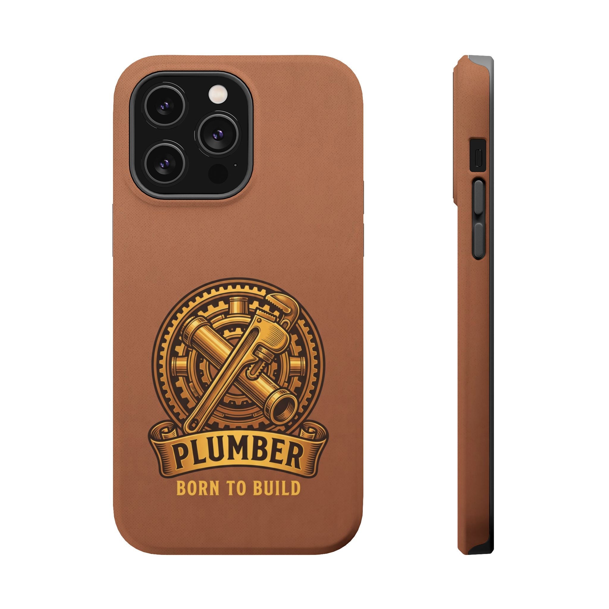 Plumber Born to Build Phone Case — Badge Wireless Charging Cover