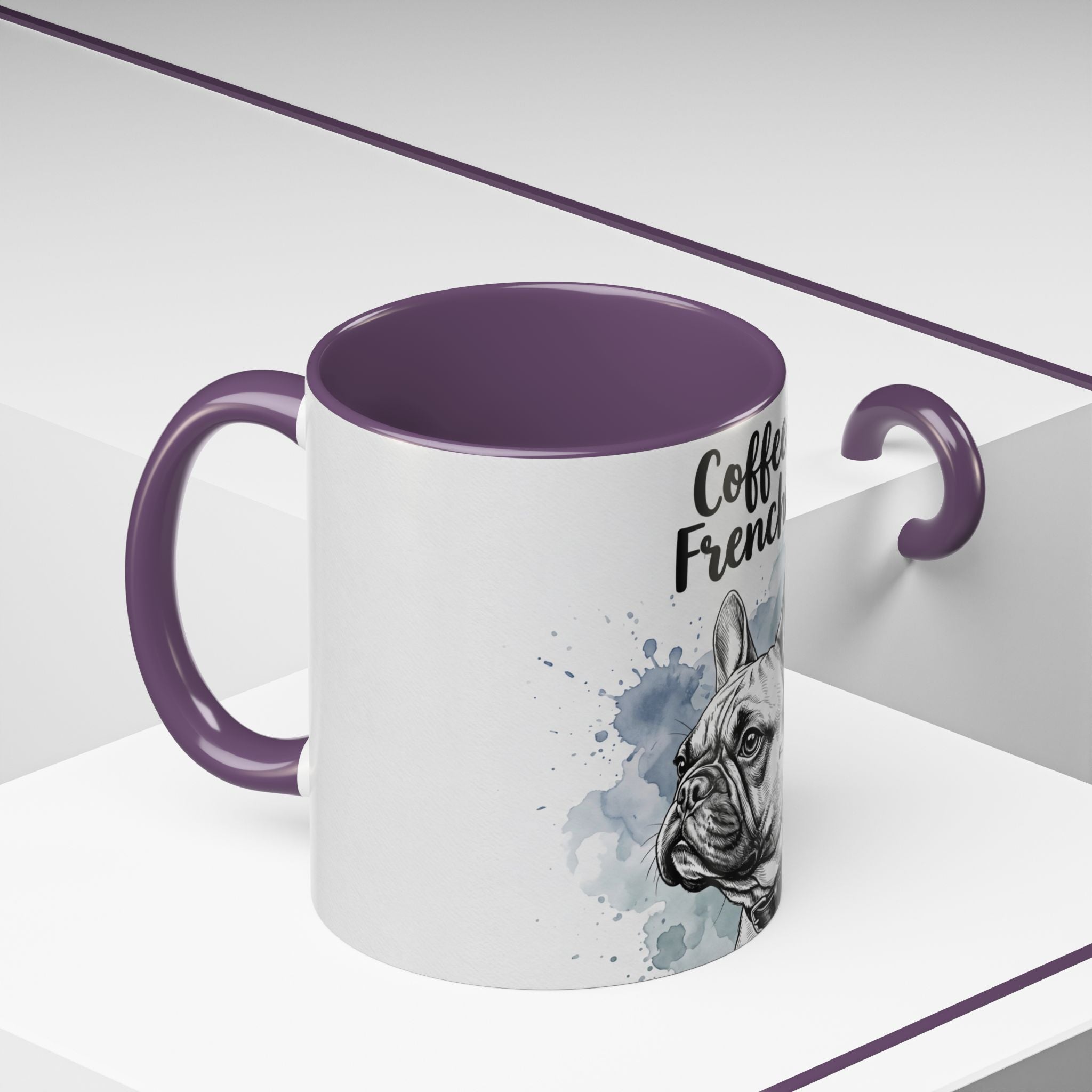 Coffee & Frenchies Mug | French Bulldog Lover Gift | Watercolor Dog Mug