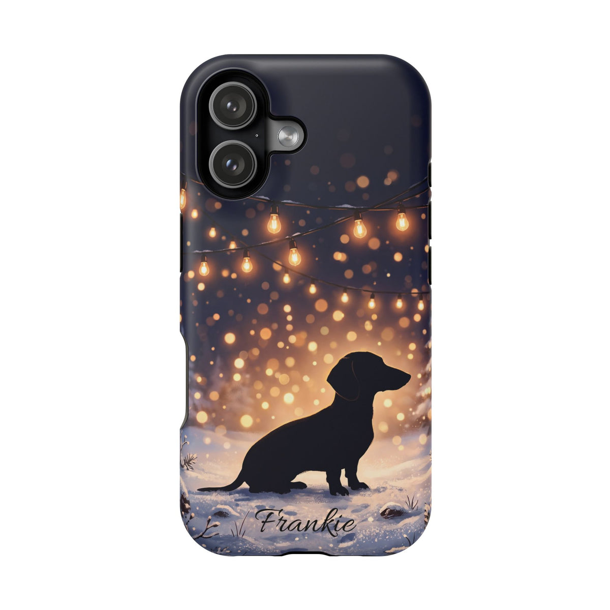 Personalized Dachshund Golden Sparks Phone Case — Wireless Charging Cover