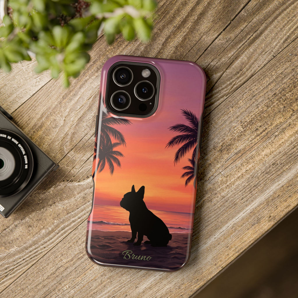Personalized French Bulldog Tropical Beach Phone Case — Wireless Charging Cover