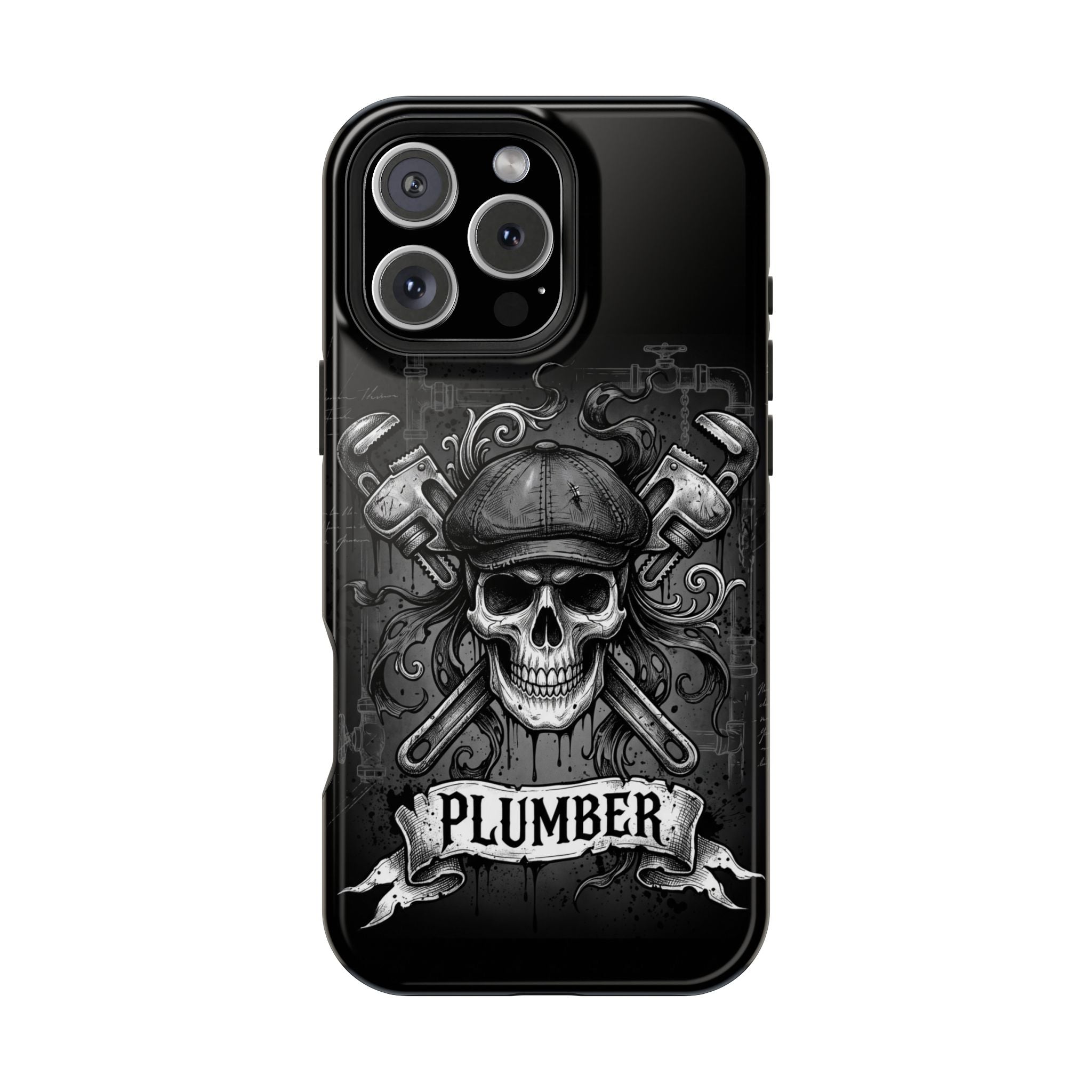 Skull & Wrenches Plumber Phone Case — Wireless Charging Cover