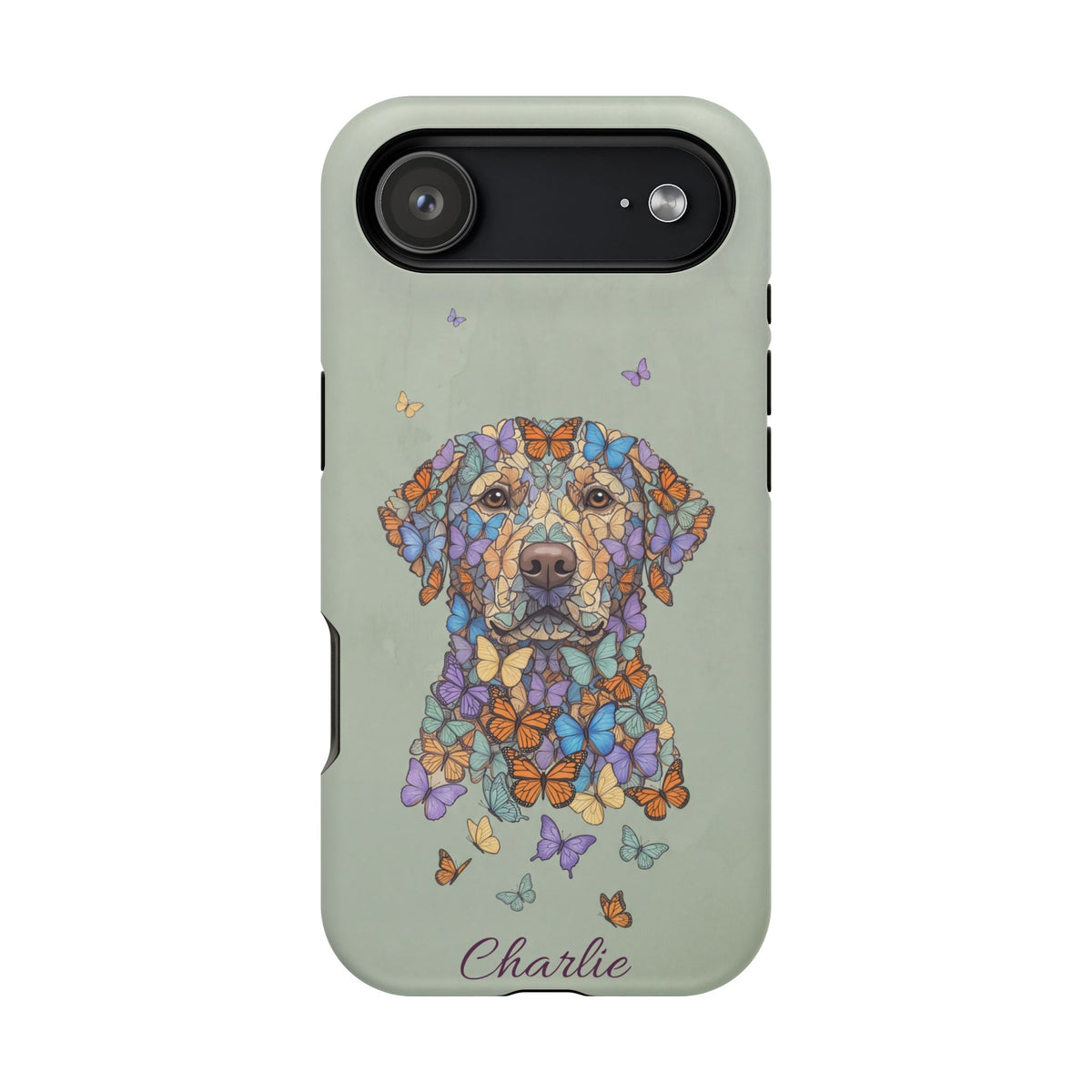 Personalized Butterfly Labrador Phone Case — Tough Magnetic Case with Wireless Charging