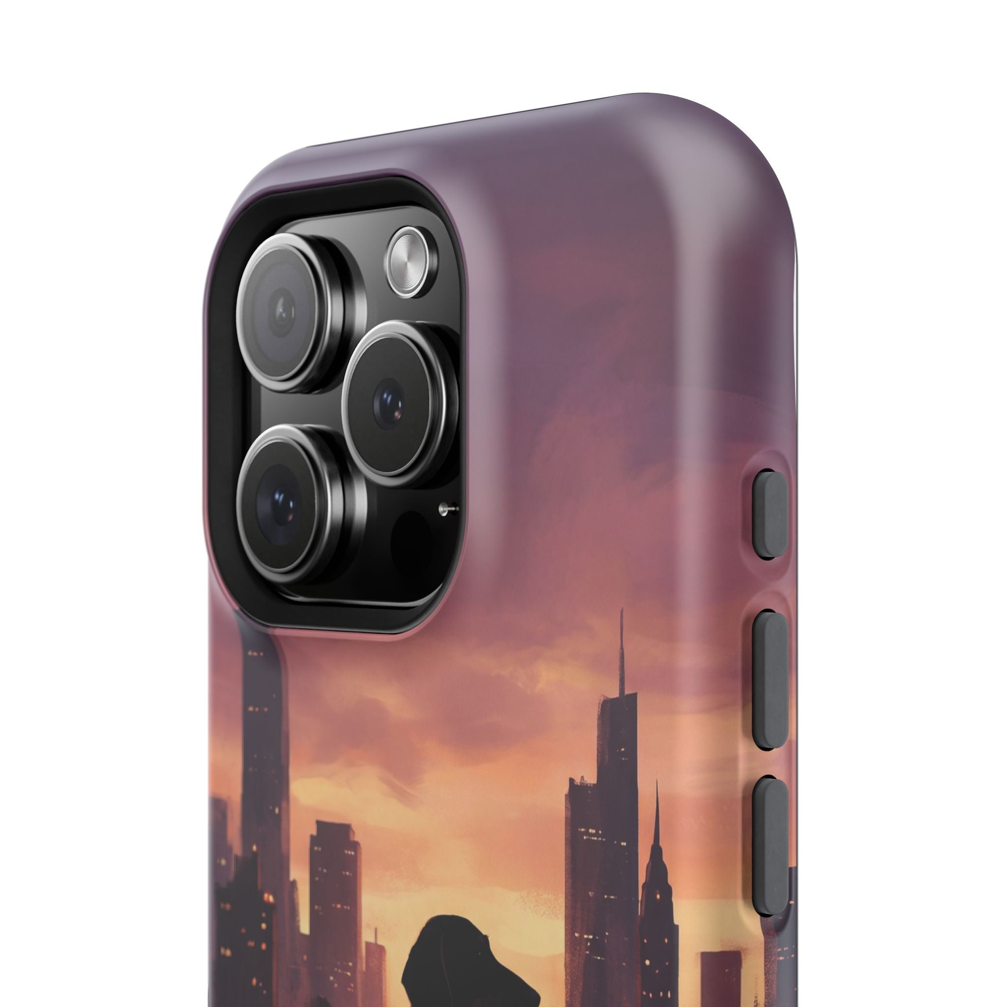 Personalized Dachshund City Skyline Phone Case — Wireless Charging Cover