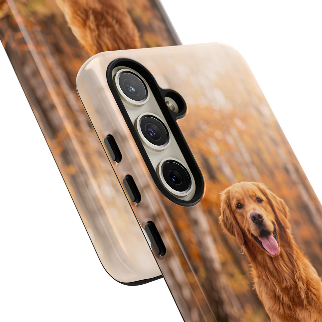 Golden Retriever Autumn Forest Phone Case | Happy Dog in Fall Foliage | Samsung & iPhone