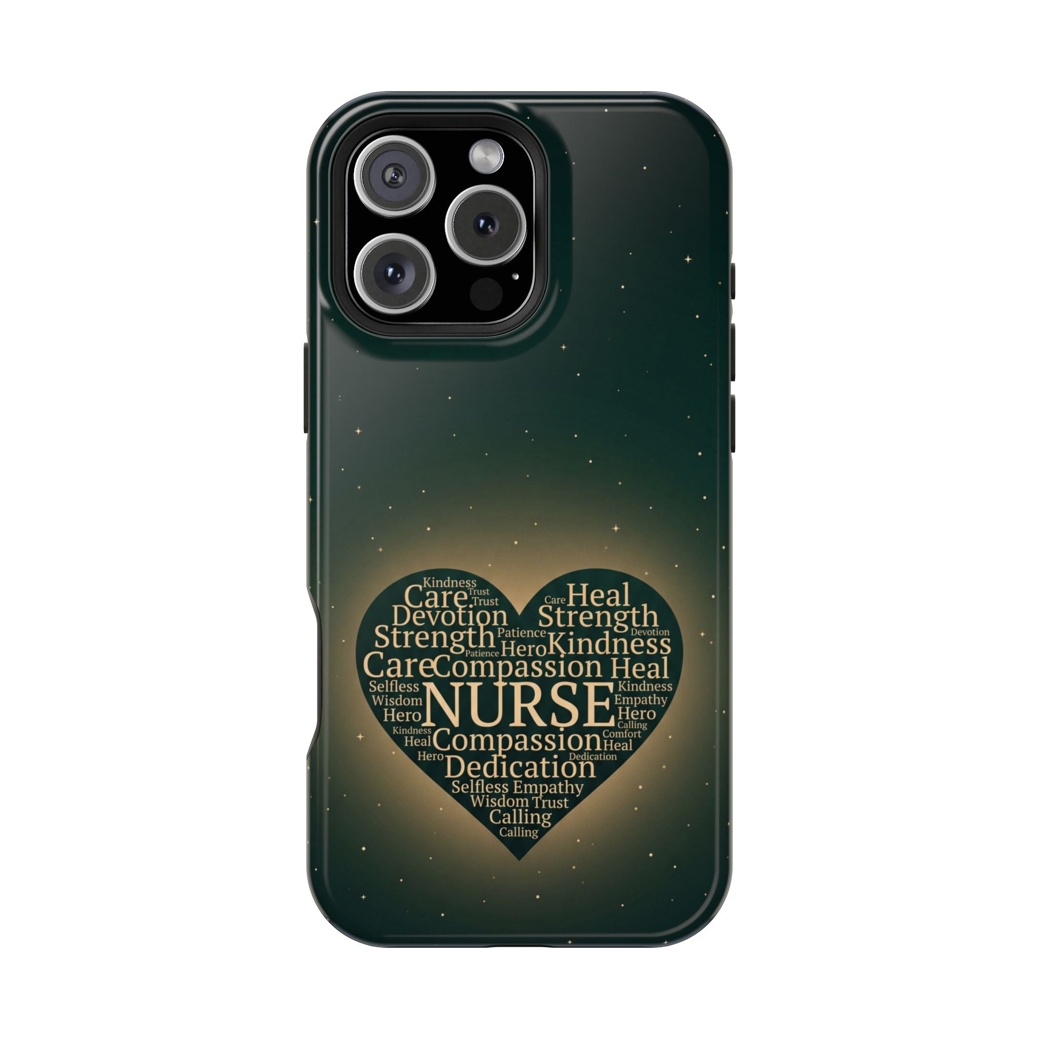 Nurse Heart Word and Art Phone Case — Impact-Resistant Wireless Charging Cover