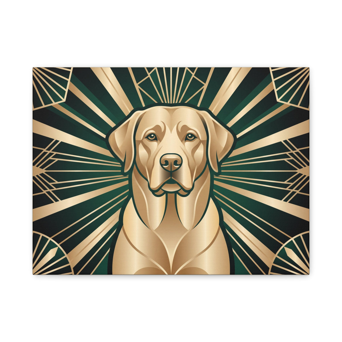 Labrador Canvas | Art Deco Emerald & Gold Wall Art
