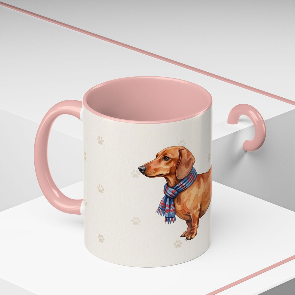 Dachshund Lover Mug – Wiener Dog with Scarf, Cute Watercolor Dachshund Gift Mug