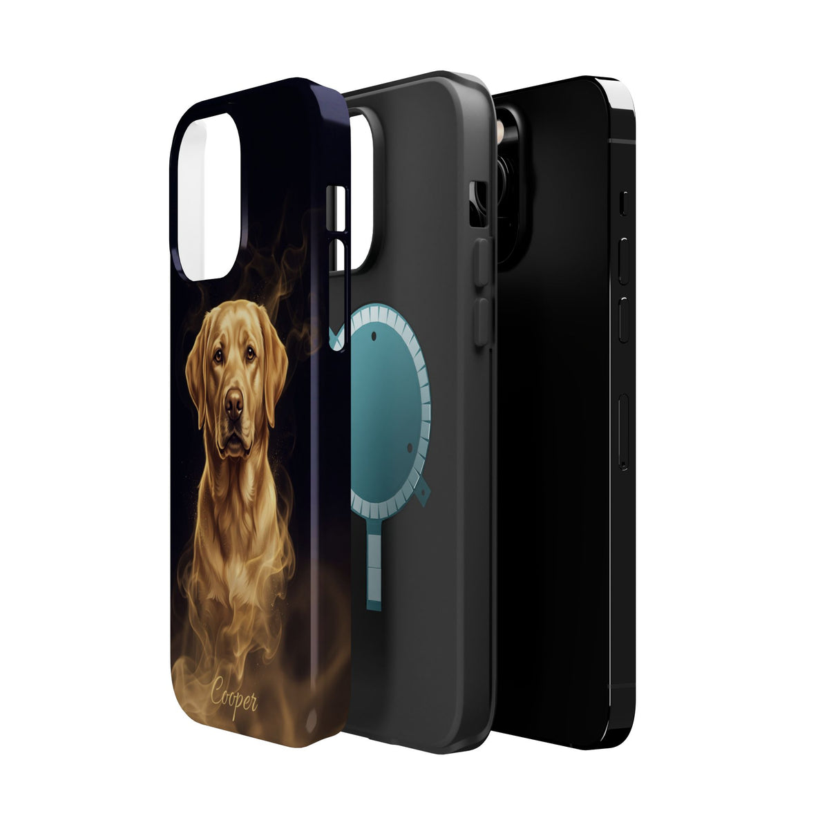 Personalized Gold Smoke Labrador Phone Case — Tough Magnetic Case with Wireless Charging