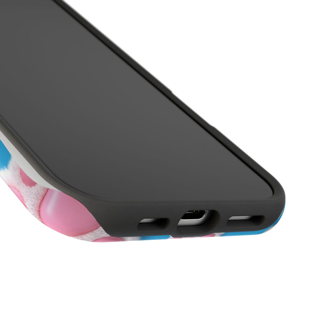 Fluffy Paw Print Phone Case | Cute 3D Pink Paw Pattern Case for Dog & Cat Lovers | iPhone & Samsung