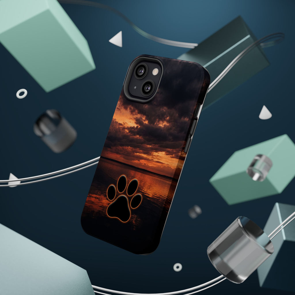 Paw Sunset Magnetic Impact-Resistant Phone Case for iPhone and Samsung Galaxy series